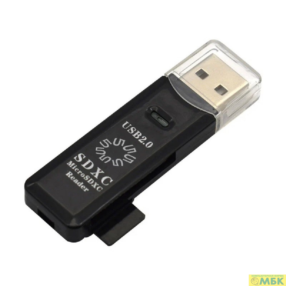 картинка 5bites Устройство ч/з карт памяти RE2-100BK USB2.0 Card reader / SD / TF / USB PLUG / BLACK от магазина МБК