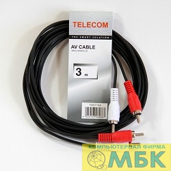 картинка Telecom Кабель соединительный (TAV7158-3M) 2xRCA (M) - 2xRCA (M) черный 3m [6926123462867] от магазина МБК