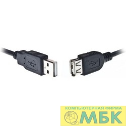 картинка Bion Кабель удлинительный USB 2.0 A-A (m-f), 3м, черный [BXP-CCP-USB2-AMAF-030] от магазина МБК