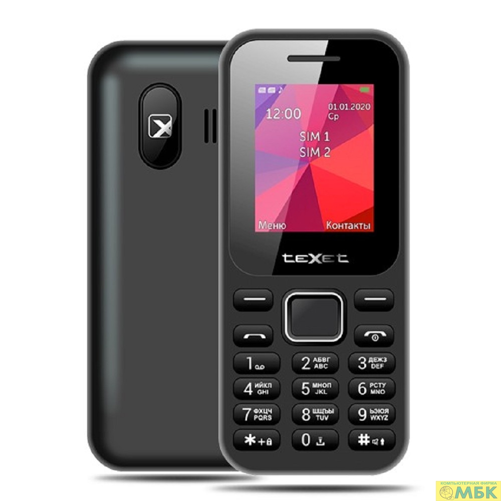 картинка TEXET TM-122 Мобильный телефон цвет черный от магазина МБК