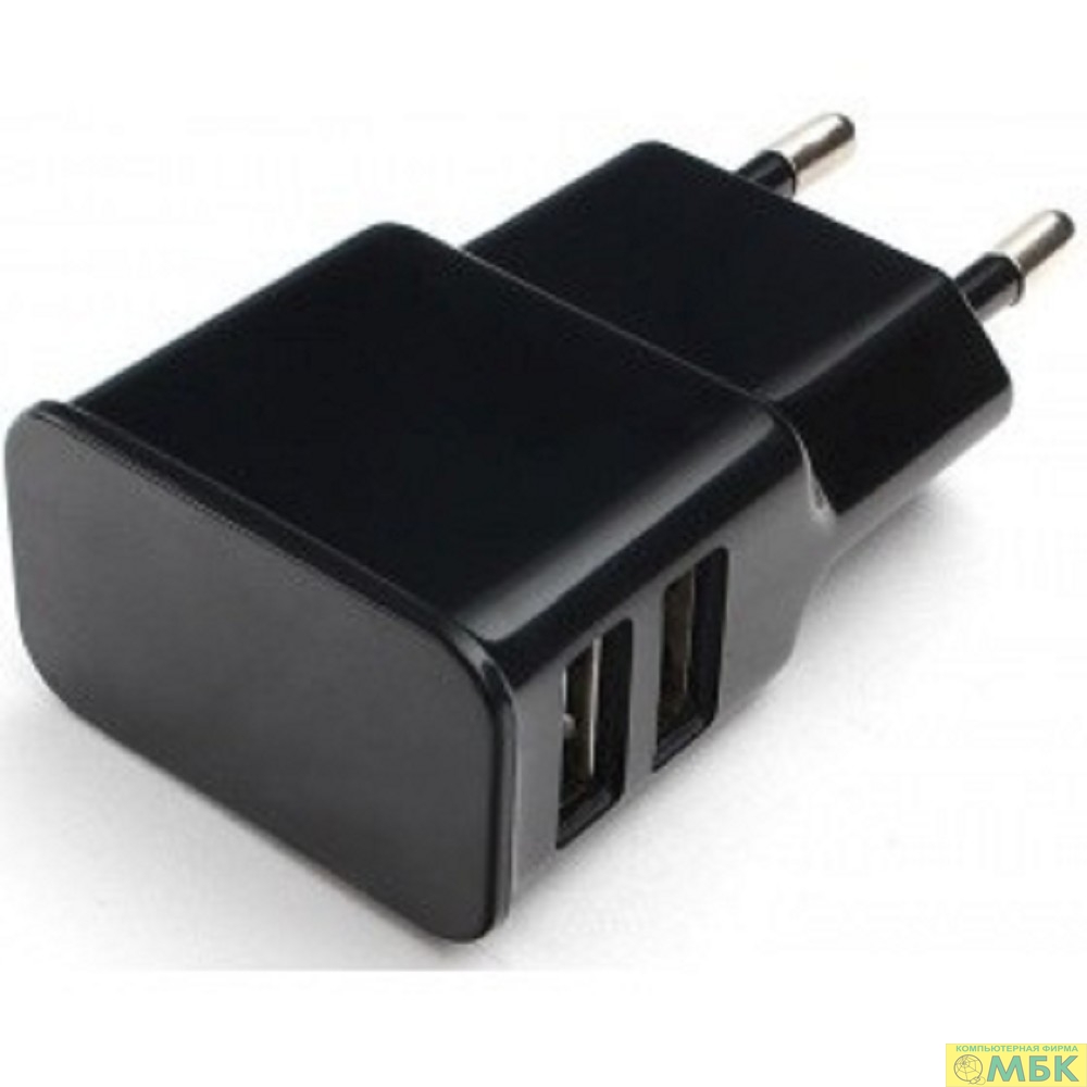 картинка Cablexpert Адаптер питания 100/220V - 5V USB 2 порта, 2.1A, черный (MP3A-PC-12) от магазина МБК