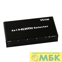 картинка VCOM DD434 Переключатель HDMI 1.4V  4=>1 VCOM <DD434> от магазина МБК