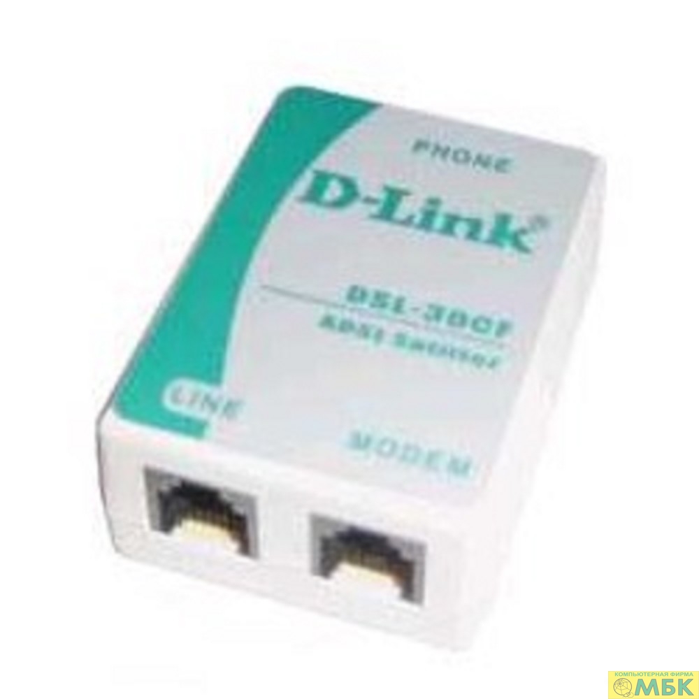 картинка D-Link DSL-30CF/RS Сплиттер ADSL2+ Annex A c телефонным кабелем 12 см от магазина МБК